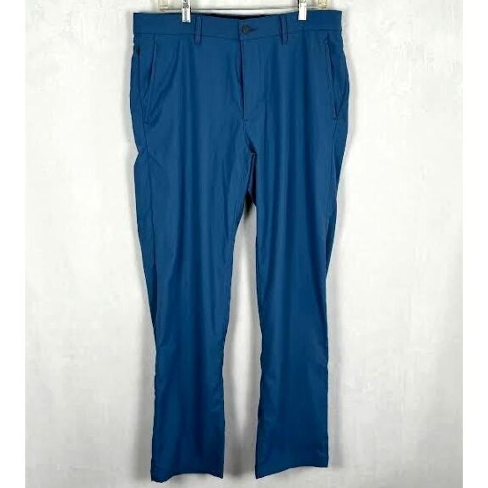LANDS END Traditional Fit Performance Flex Golf Pants Blue Chino Mens 34 X 32